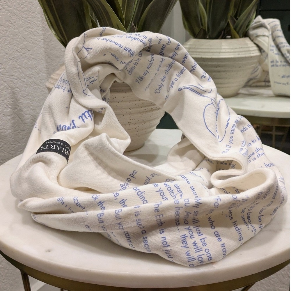 Storiarts Le Petit Prince Infinity Scarf Women OS Cream Blue Literary Bookish
